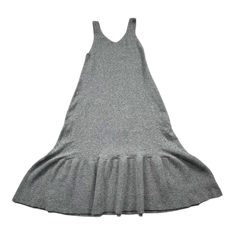 Zara Girls Gray Knit Ruffle Hem Sleeveless Dress Size 9-10 Years Cm140